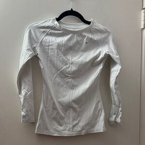 White Long Sleeve Workout Shirt